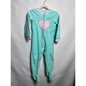 Absorba Fleece Footie Pajamas Girls Sz 4T green